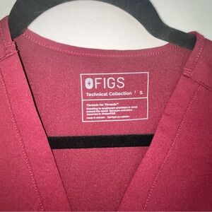 Figs Maroon V-Neck Scrub Top PO#1618